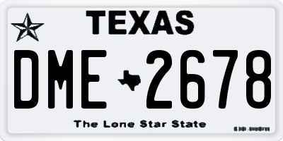 TX license plate DME2678