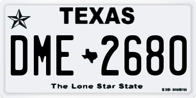 TX license plate DME2680