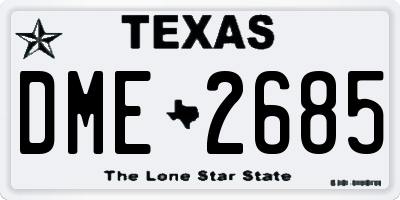 TX license plate DME2685