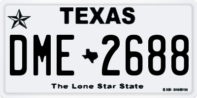 TX license plate DME2688