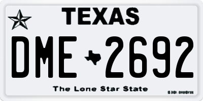 TX license plate DME2692