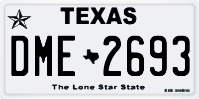 TX license plate DME2693