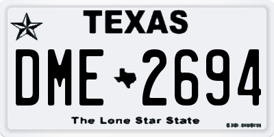 TX license plate DME2694