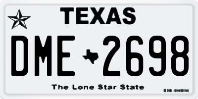 TX license plate DME2698