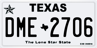 TX license plate DME2706