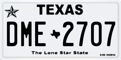 TX license plate DME2707