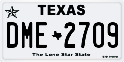 TX license plate DME2709