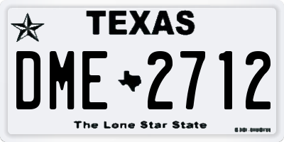 TX license plate DME2712