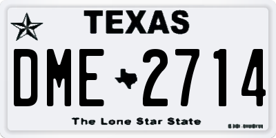 TX license plate DME2714
