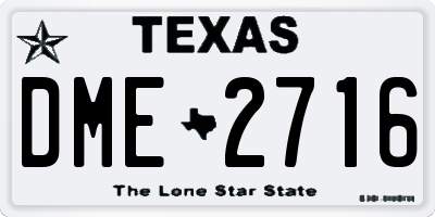TX license plate DME2716