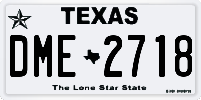 TX license plate DME2718