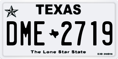 TX license plate DME2719