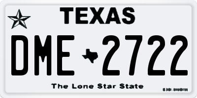 TX license plate DME2722