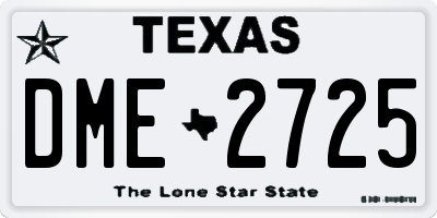 TX license plate DME2725