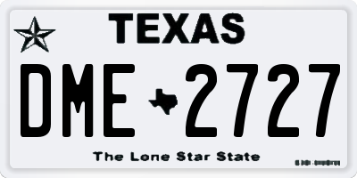 TX license plate DME2727