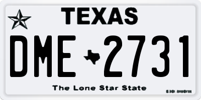 TX license plate DME2731