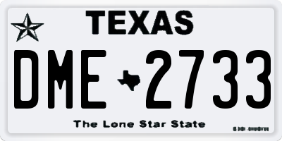 TX license plate DME2733