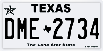 TX license plate DME2734