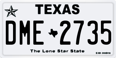 TX license plate DME2735