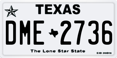 TX license plate DME2736