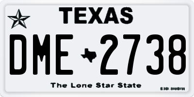 TX license plate DME2738