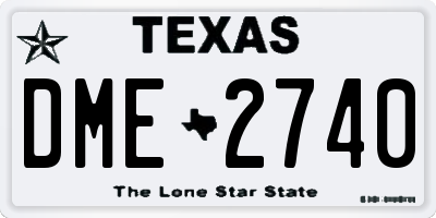 TX license plate DME2740
