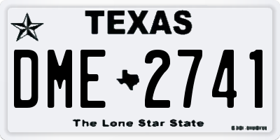 TX license plate DME2741