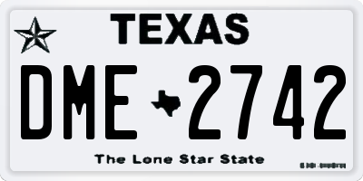 TX license plate DME2742