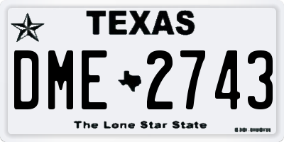 TX license plate DME2743