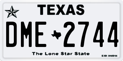 TX license plate DME2744
