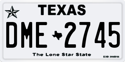 TX license plate DME2745