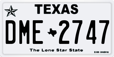 TX license plate DME2747