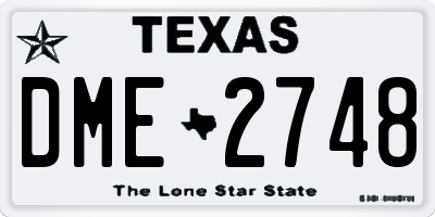 TX license plate DME2748