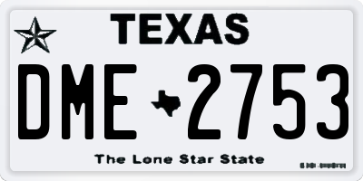 TX license plate DME2753