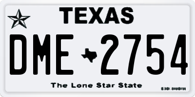 TX license plate DME2754