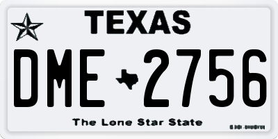 TX license plate DME2756
