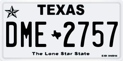 TX license plate DME2757