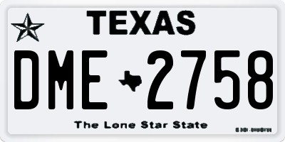TX license plate DME2758
