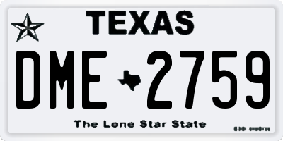 TX license plate DME2759