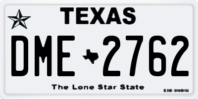 TX license plate DME2762