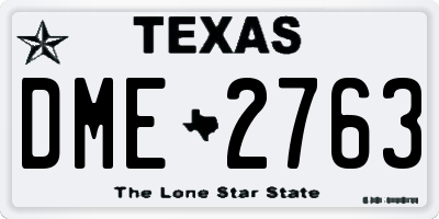 TX license plate DME2763