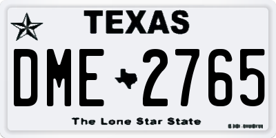 TX license plate DME2765