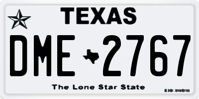 TX license plate DME2767