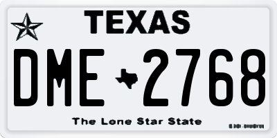 TX license plate DME2768