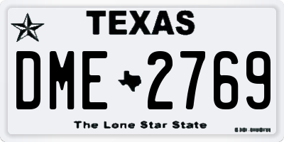 TX license plate DME2769