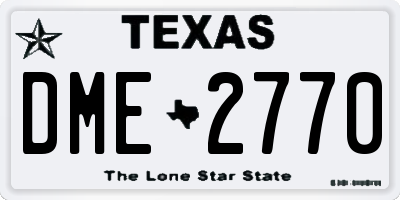 TX license plate DME2770