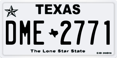 TX license plate DME2771
