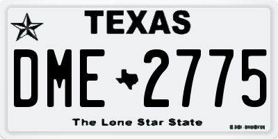 TX license plate DME2775