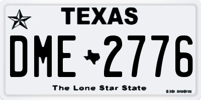 TX license plate DME2776