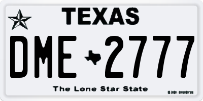TX license plate DME2777